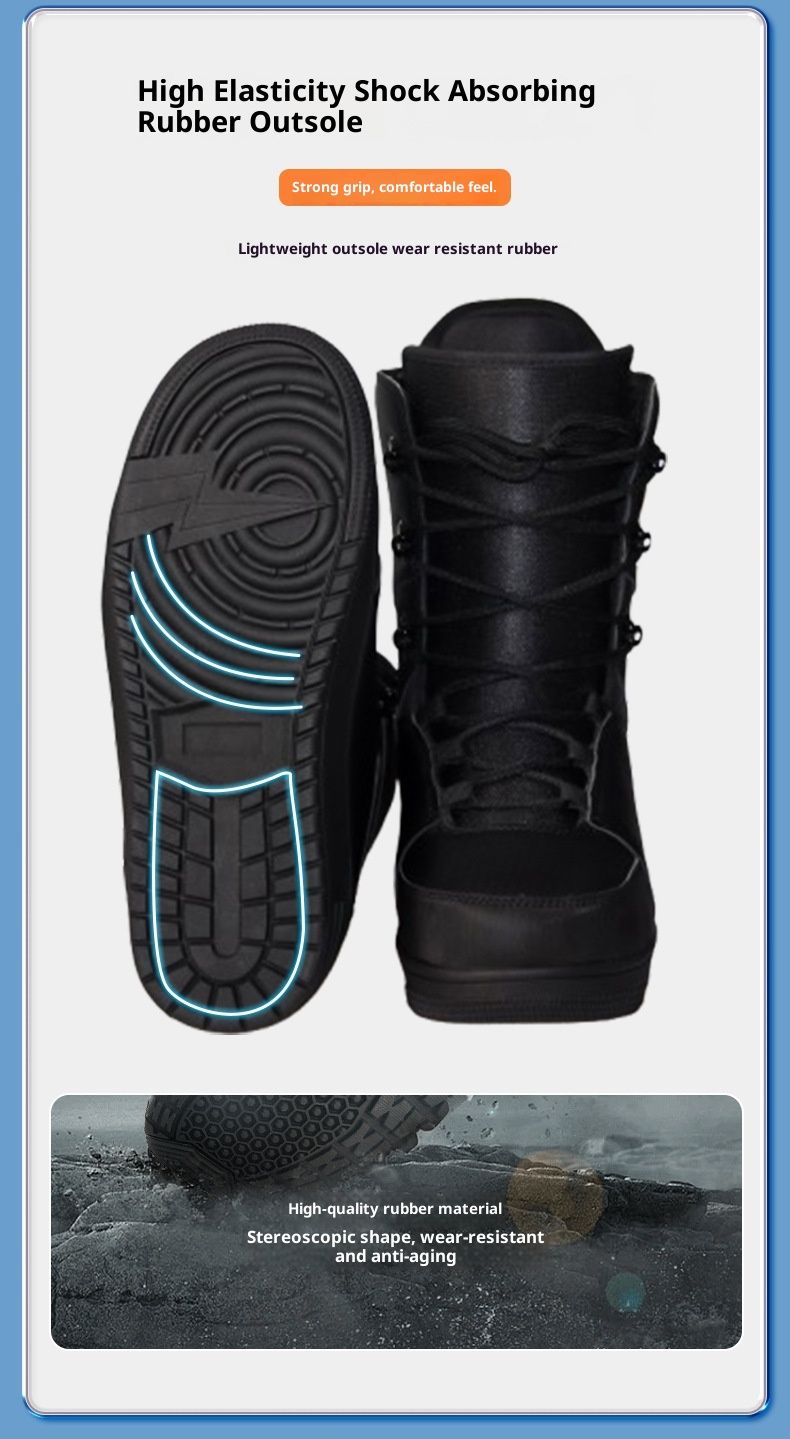 Zees Zees Snowboarding Boots Lace-Up Men's And Women's Boa Carved Sliding Flat Flower Entry-Level Waterproof Anti-Slip Warm Ski_voghion.com