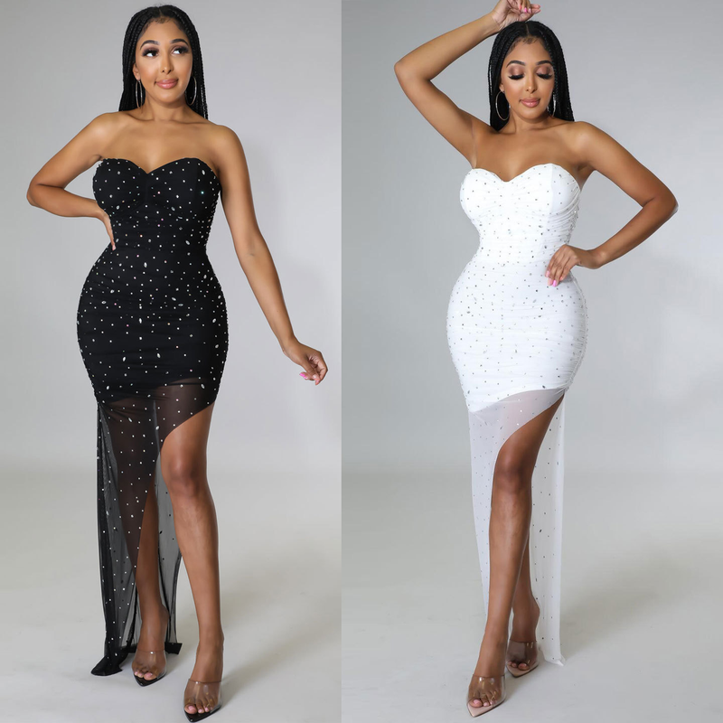 Women's fashion sexy slim drill dress_voghion.com
