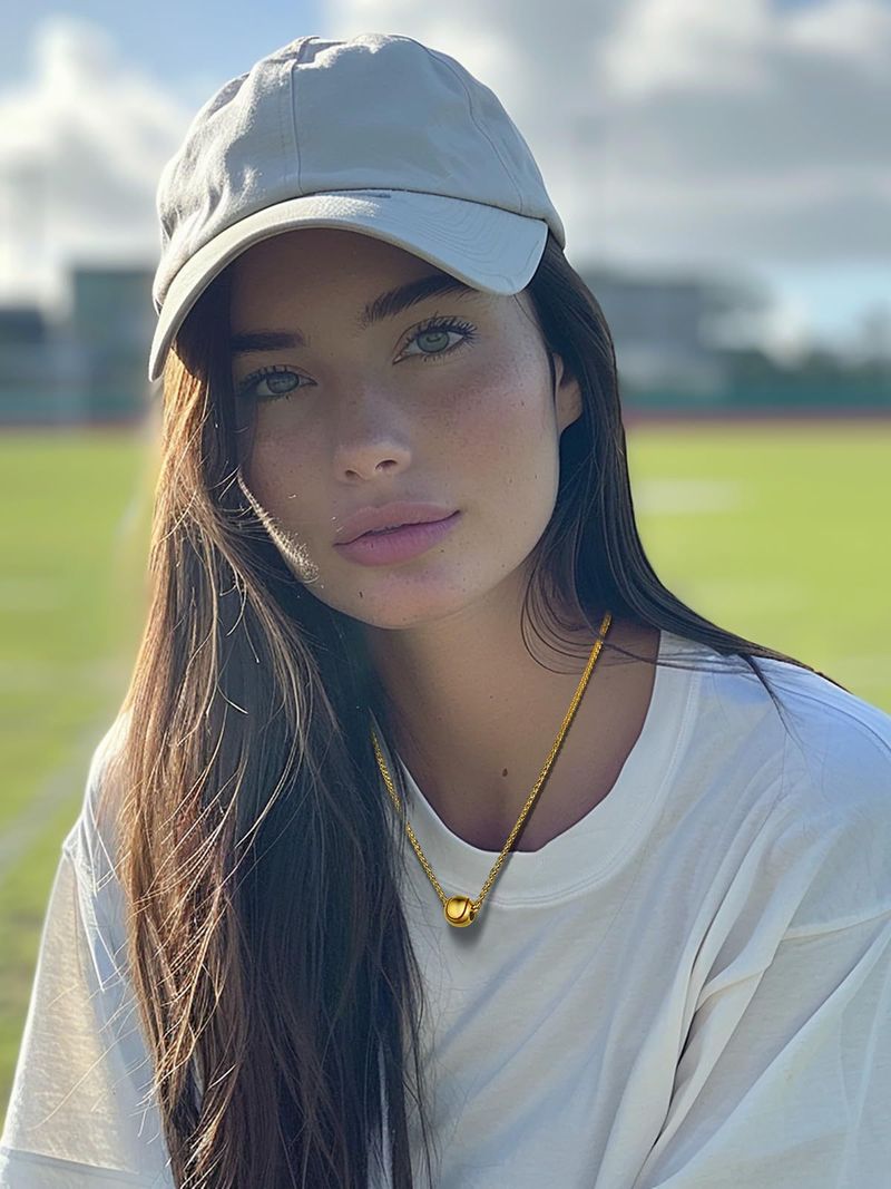 Collana con ciondolo a forma di palla da baseball, da calcio e rugby, personalizzata, in acciaio inossidabile, con catena sportiva 3D da donna_voghion.com
