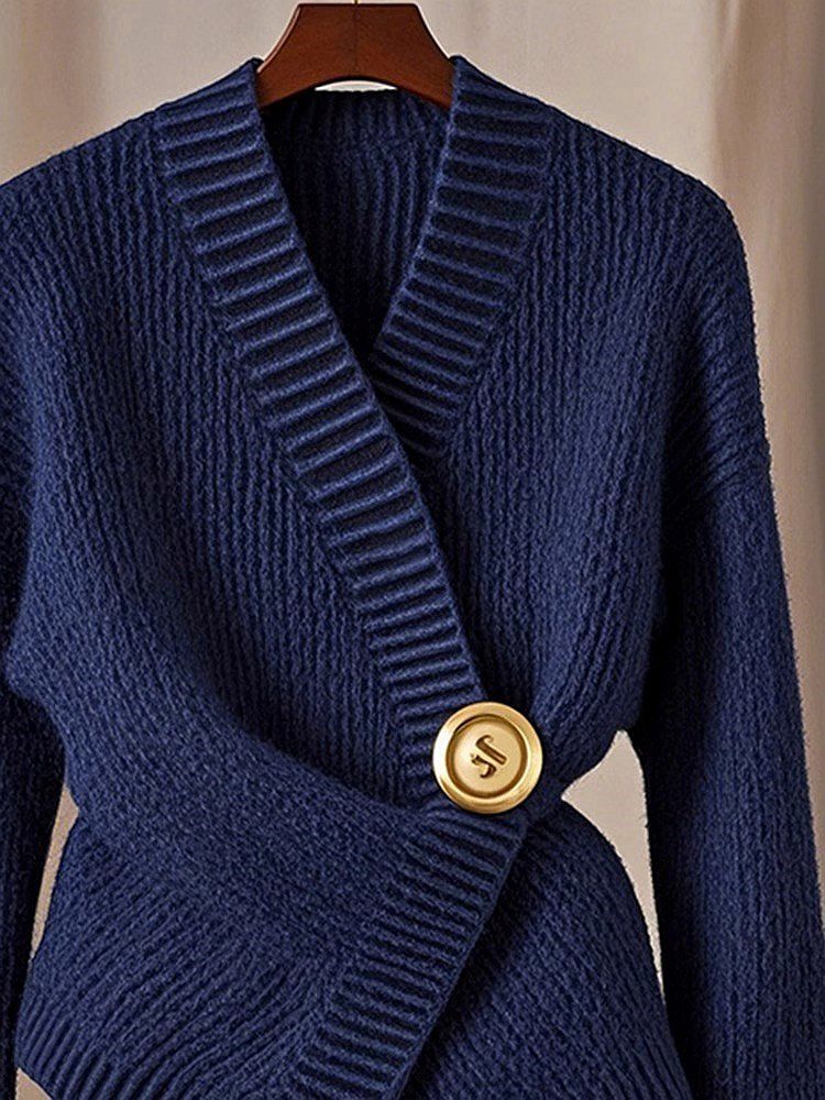 Dameskleding Zachte Waxy Trui High-end Temperament Taille Strakke Top High-end Super Mooie Tibetaanse Blauwe Gebreide Trui voor Dames_voghion.com