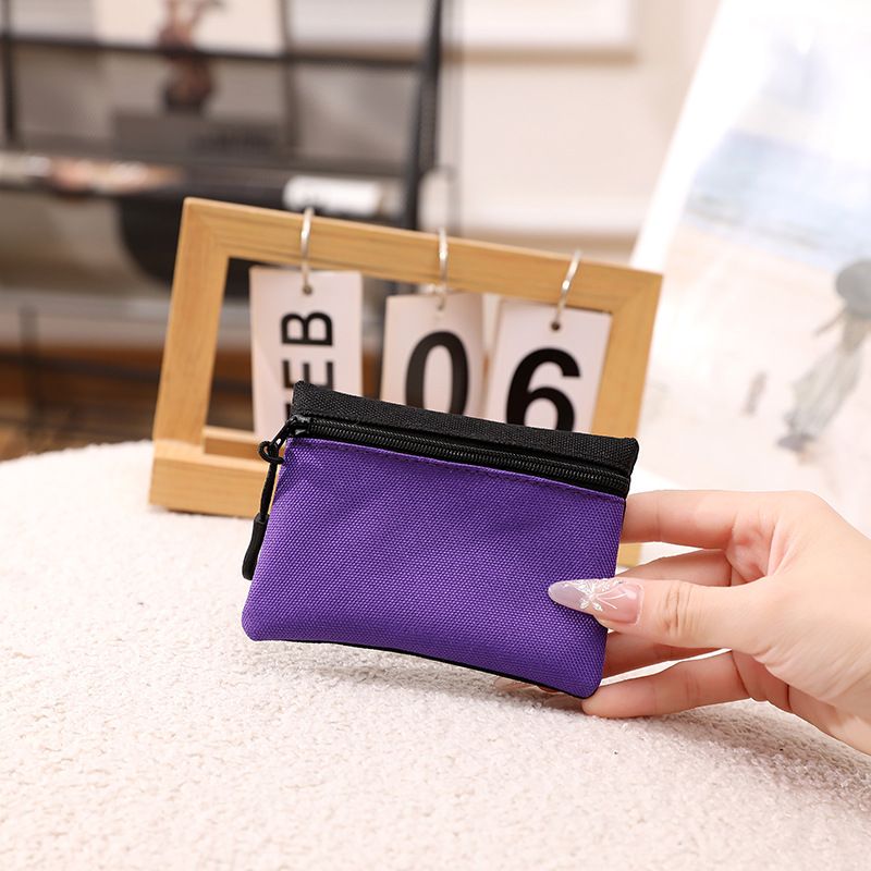 Borsa in tela per uomo e donna, in tessuto, con cerniera, per riporre monete, piccola borsa portatile e casual._voghion.com