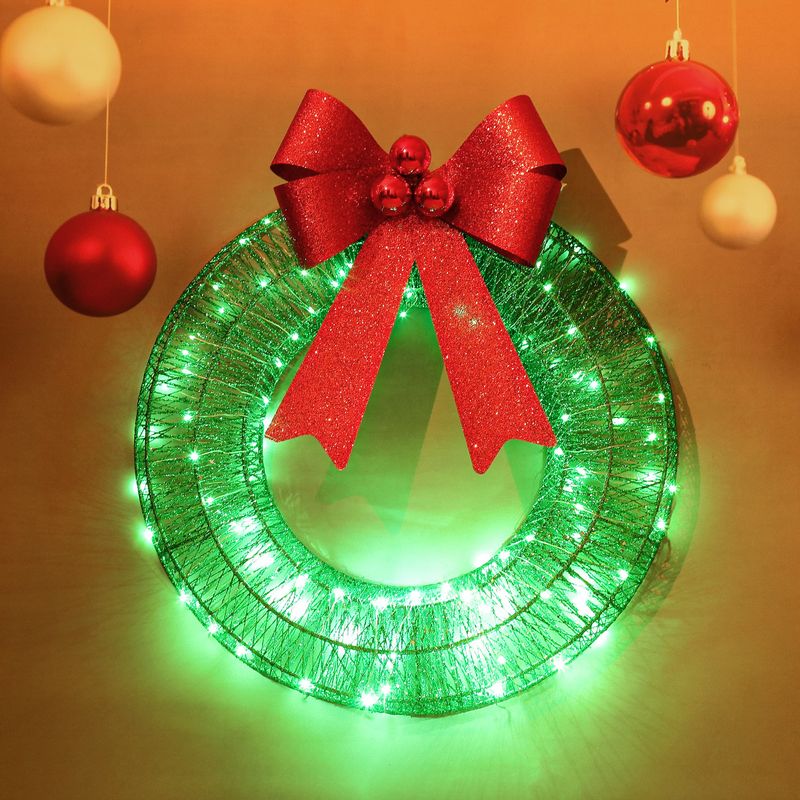 Vertikale Hong grenzüberschreitende Weihnachtsgirlande aus Metall mit leuchtendem Bogen, Girlande mit LED-warmem Licht, Girlande, Szenendekorationslayout_voghion.com