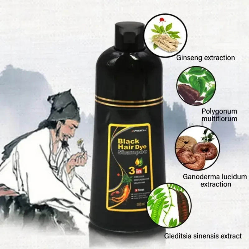 3 In 1 Instant Coloring Shampoo Natural Black Color Hair Dye Herbal Brown Purple Hair Dye Hair Dye Shampoo New_voghion.com
