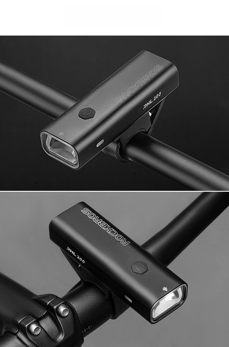 Luz delantera para bicicleta Rock Brothers, para ciclismo nocturno, linterna de alto brillo, recargable vía USB, resistente a la lluvia, para bicicleta de montaña._voghion.com