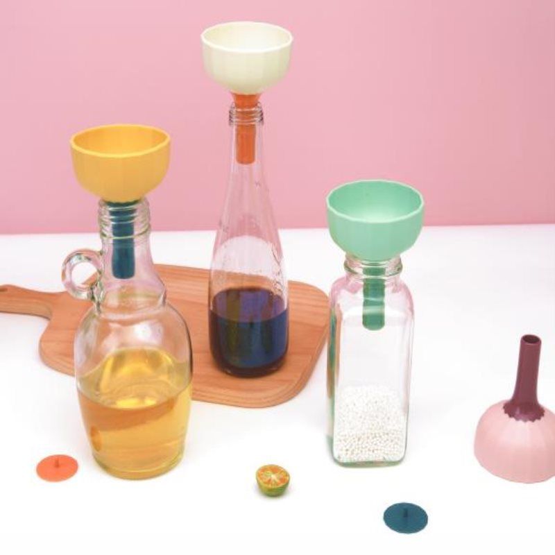 Imbuto pieghevole in silicone a doppio scopo, nuovo filtro da cucina per uso domestico, imbuto per olio pieghevole, versatore per vino_voghion.com