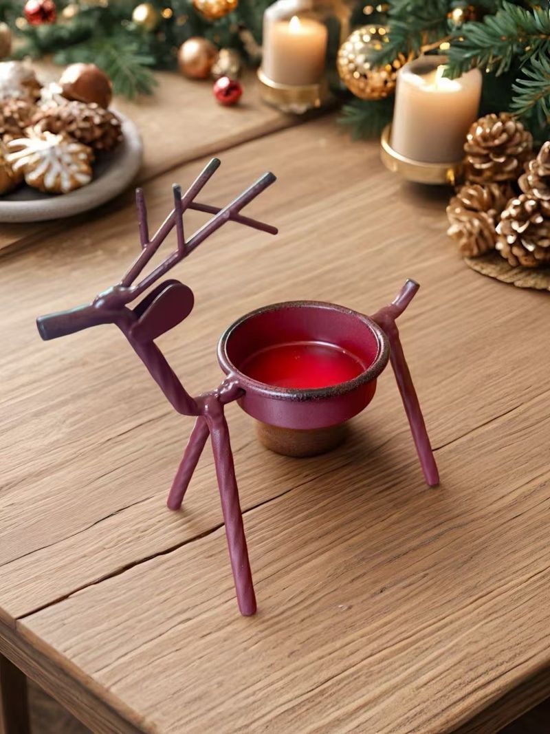 Bougeoir en forme de cerf en métal, décoration pour la maison, le bureau, la table à manger, un anniversaire, un banquet_voghion.com