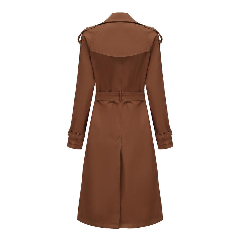 Women's Clothing New Windbreaker Long Waist Cotton Fashion Jacket Long Sleeve Lapel_voghion.com