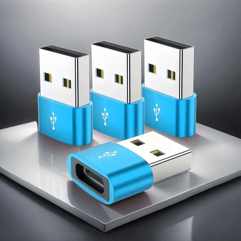 5pcs Aluminum Alloy Type C Mini Portable OTG Data Multifunctional Universal USB Receiver Adapter_voghion.com