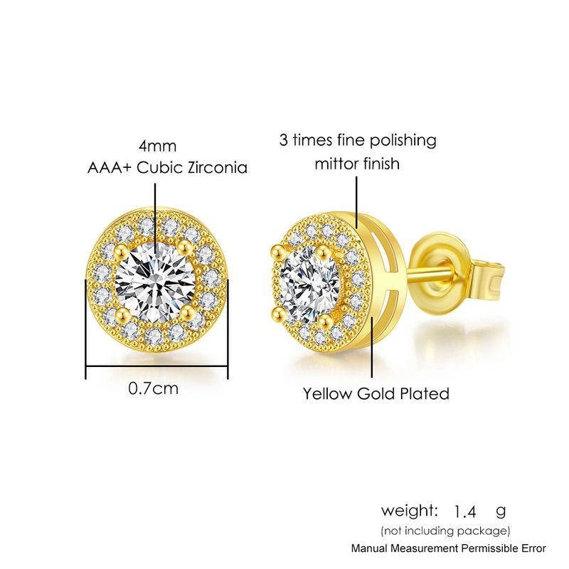 hot selling round full diamond hip hop earrings, zircon micro inlaid men's earrings, European and American popular fashion brand jewelry_voghion.com