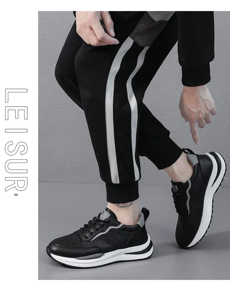 Herenschoenen Leer Koeienhuid Witte schoenen Herensportschoenen Boardschoenen Heren Ademende Casual Sportschoenen_voghion.com