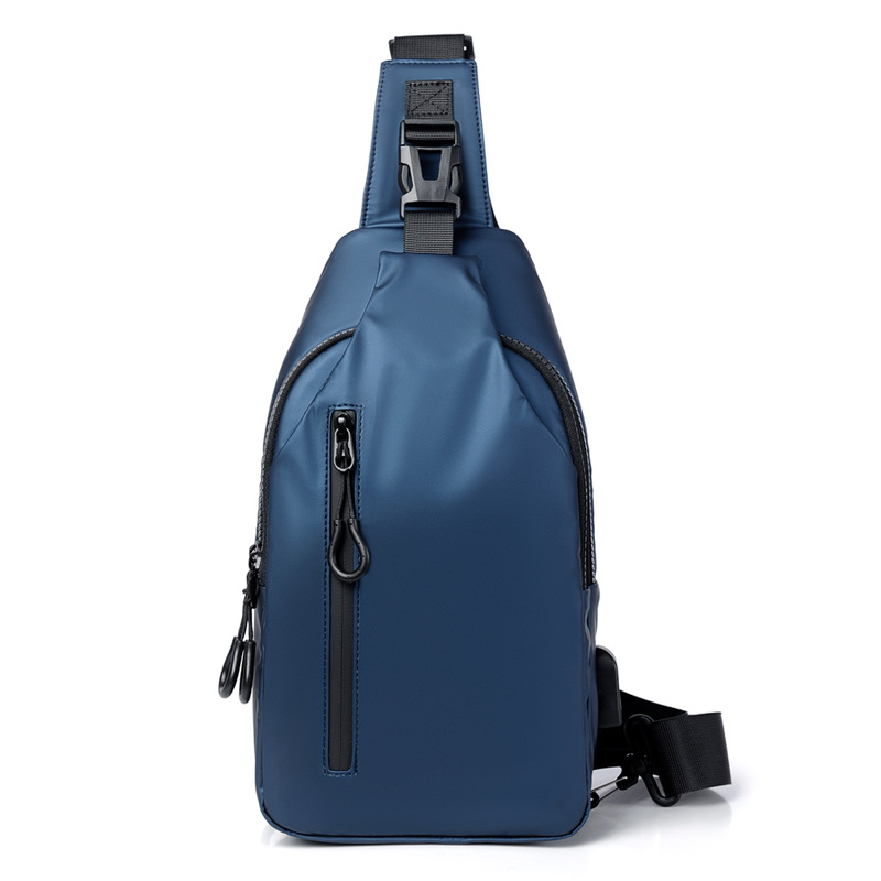 Sac à dos à bandoulière simple en PU pour homme, style coréen, grande capacité, résistant à l'eau, personnalisable_voghion.com
