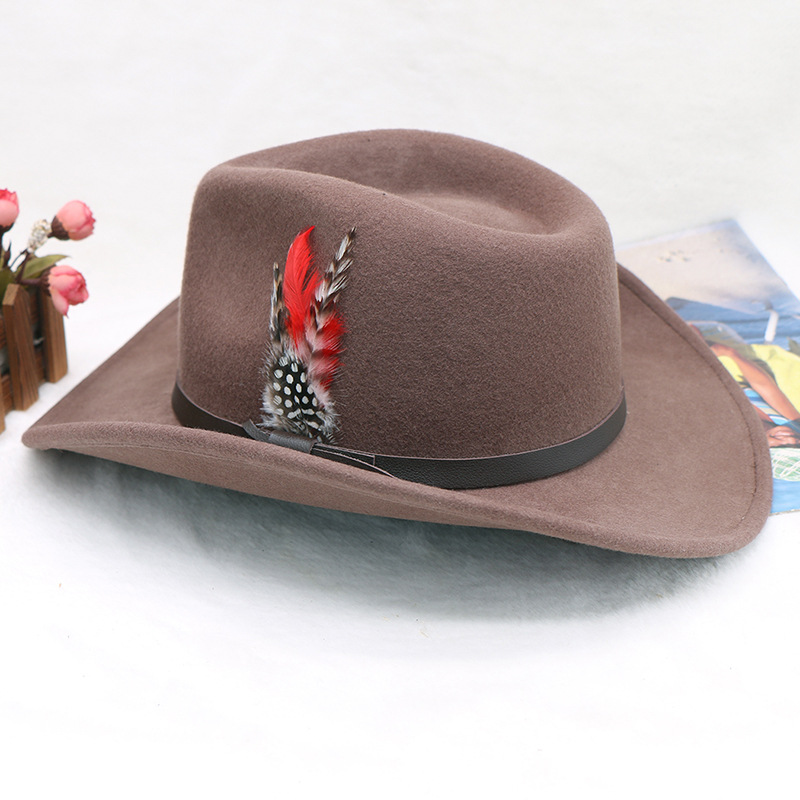 Tibetansk ull cowboyhatt vestlig gentleman filthatt jazzhatt herre vinterhatt_voghion.com
