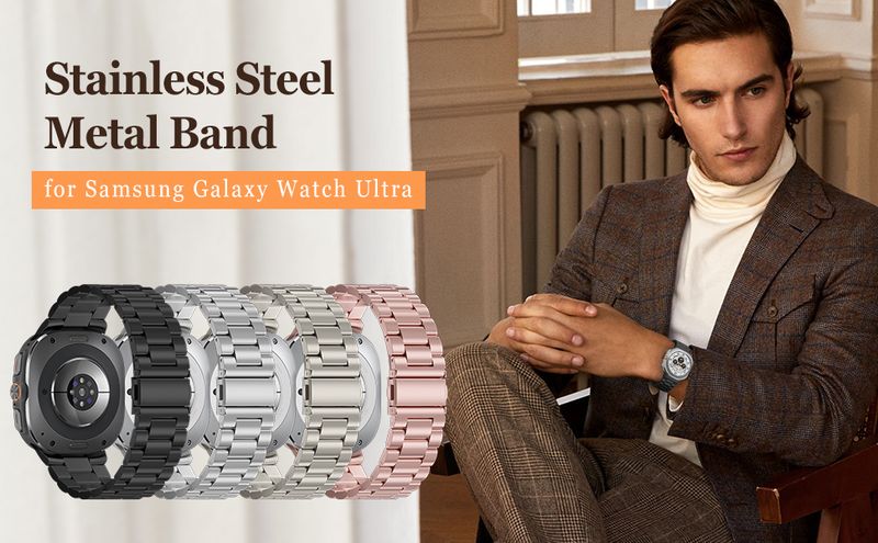 Rostfritt stål för Samsung Galaxy watch 7 ultra Strap 47mm Tillbehör Metallarmband bälte correa galaxy watch ultra band 47 mm_voghion.com