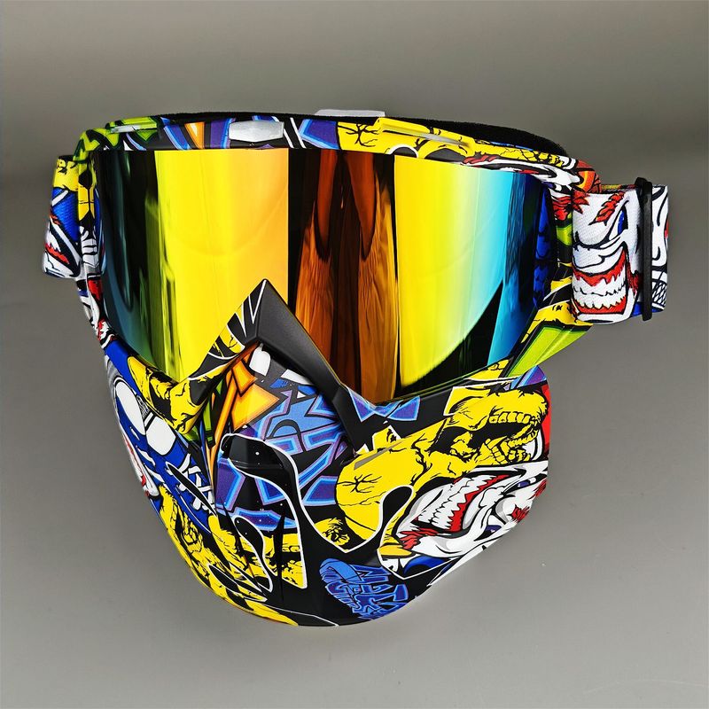 Detachable Motorcycle Snow Goggles With UV400 Protection – Windproof, Anti-Dust, Unisex Riding Mask – Multiple Lens Colors Available_voghion.com