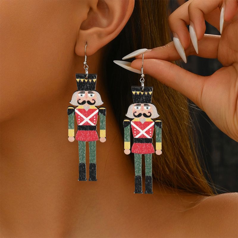 Nuovi orecchini in acrilico ecologici completamente gestiti, gioielli per le orecchie personalizzati a forma di soldato colorato dei cartoni animati_voghion.com