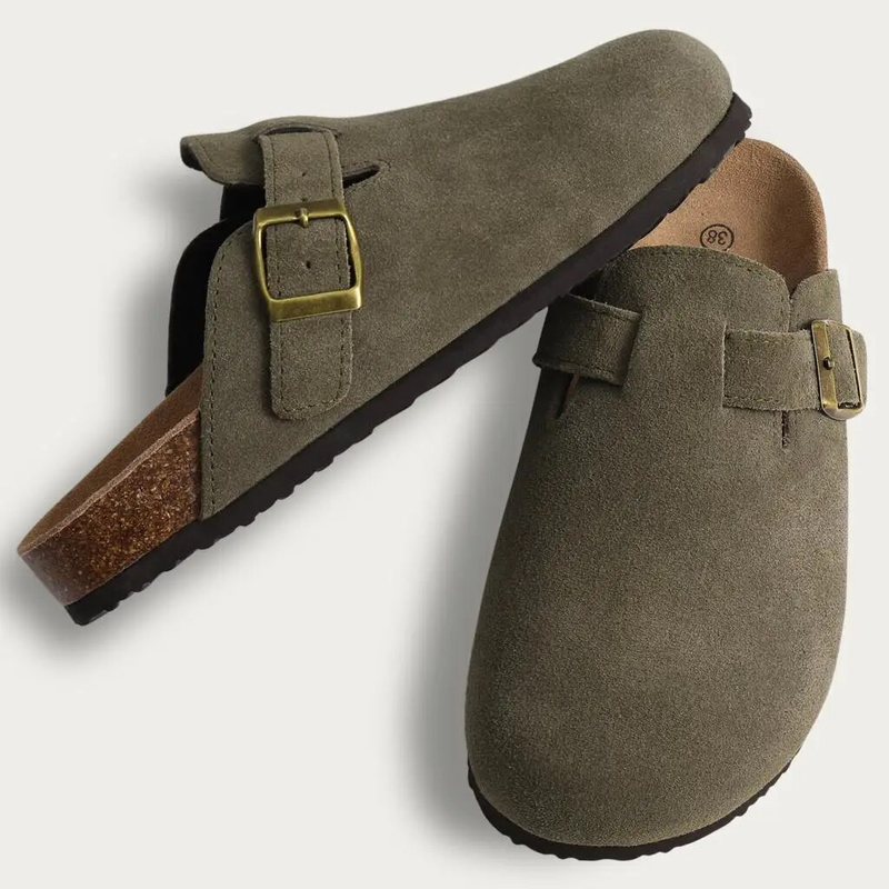 Bebealy Classic Mules Cork Footbed Clogs Slippers with Arch Support Fashion Beach Slides Soft Suede Potato Shoes For_voghion.com