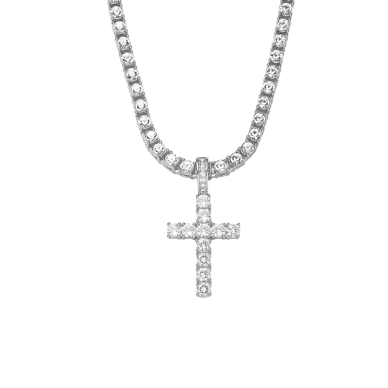 European And American Fashion New Product Pendant Necklace Niche Design High-end 4mm Single Row Tennis Chain_voghion.com