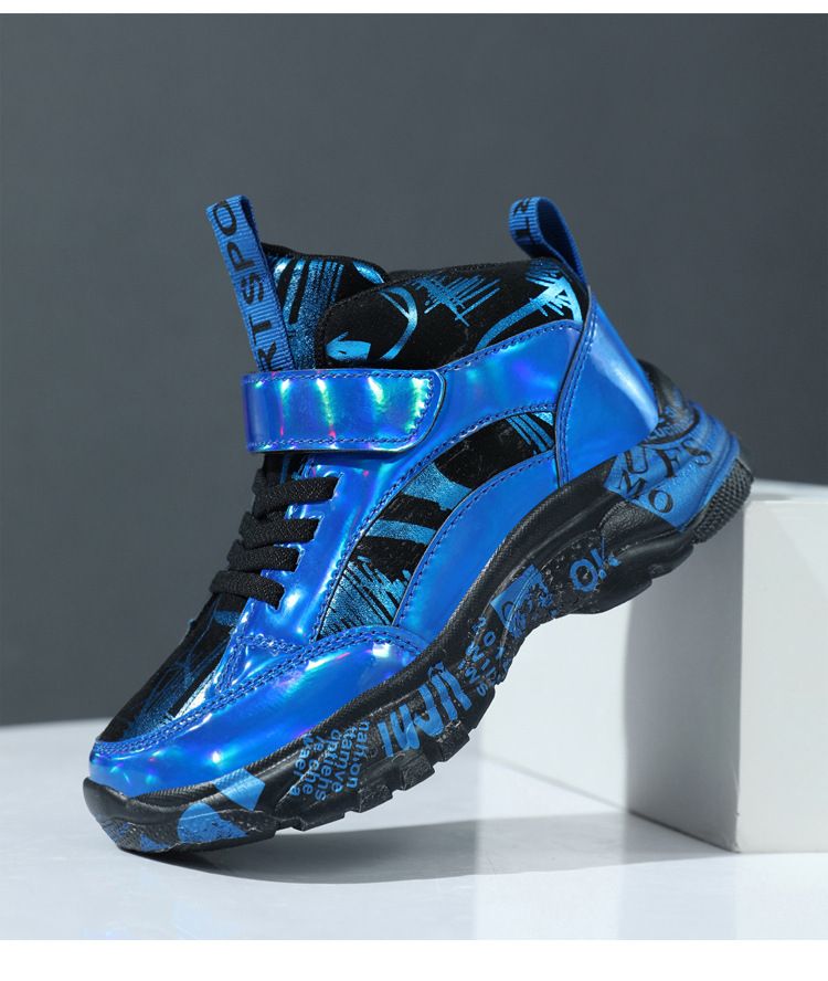 Kids' shoes Boys shoes boys high top sports shoes 6 12 years old autumn and winter new leather and cotton children's running shoes wear resistant_voghion.com