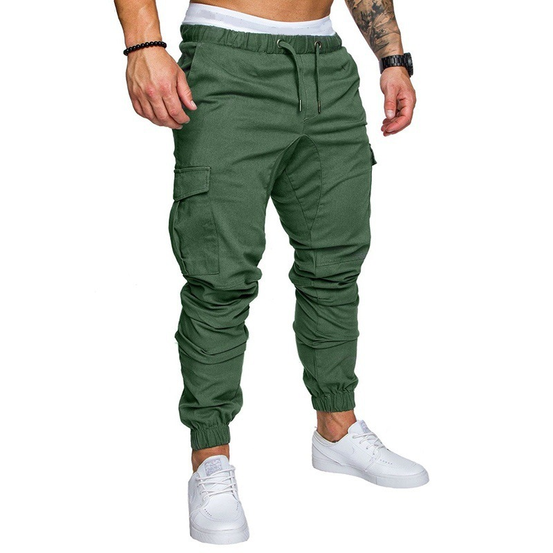 Men's Workwear Cargo Pants - Multi-Pocket Utility Trousers With Durable Woven Fabric, Year-Round Casual Pants_voghion.com