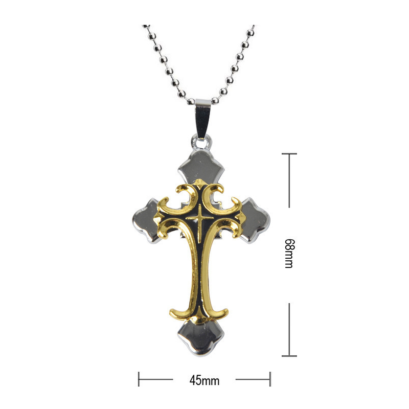 Jewelry Electroplated Drip Oil Cross Pendant Necklace_voghion.com