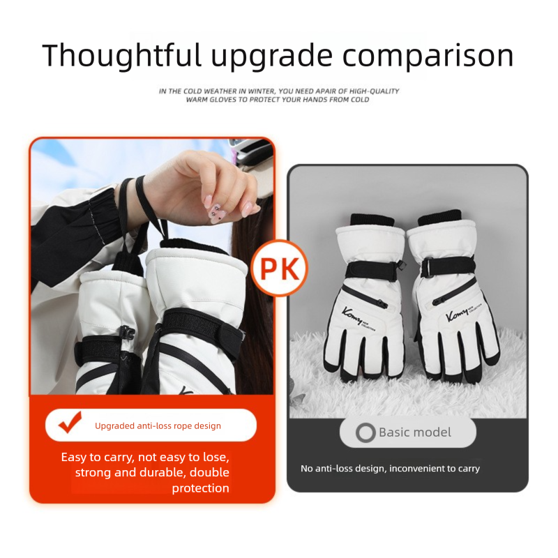 Guanti da sci invernali da uomo Northeast, foderati in pile, spessi, caldi e antifreddo, in cotone, impermeabili, per motocicletta elettrica_voghion.com