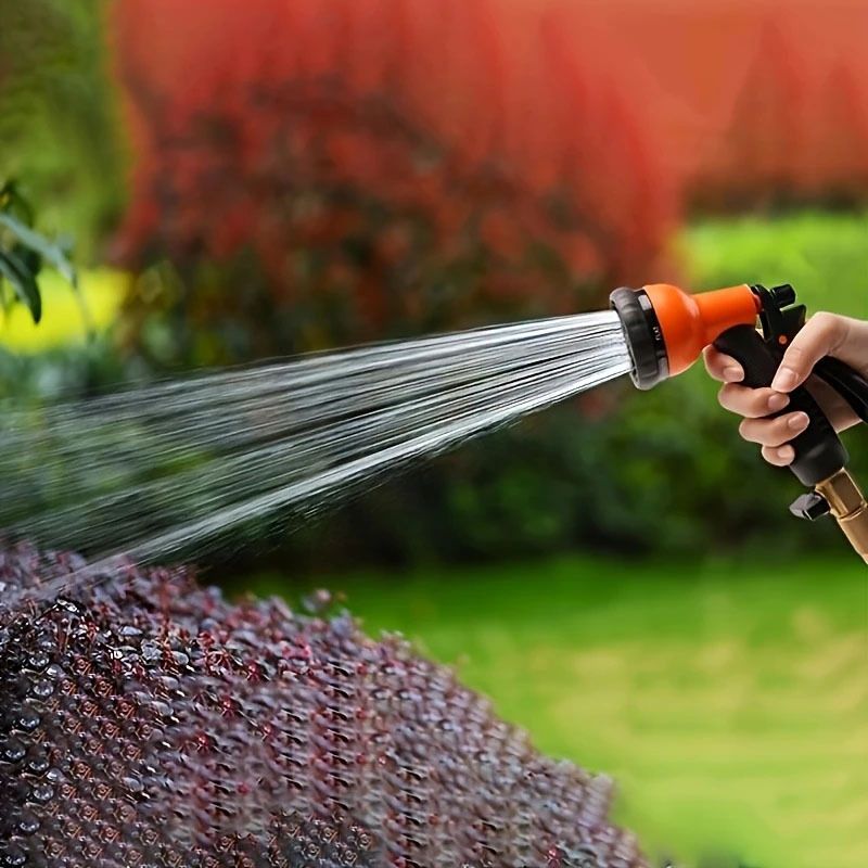 A Retractable Garden Hose Set With A High-pressure Water Gun Nozzle And US Standard 3/4-inch Connectors, Perfect For Outdoor Watering And Gardening._voghion.com