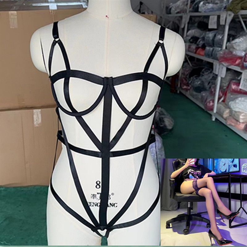 Sexy Lingerie Summer Hot Item 2022 Complex Craft Strap Hollow Out Bodysuit_voghion.com