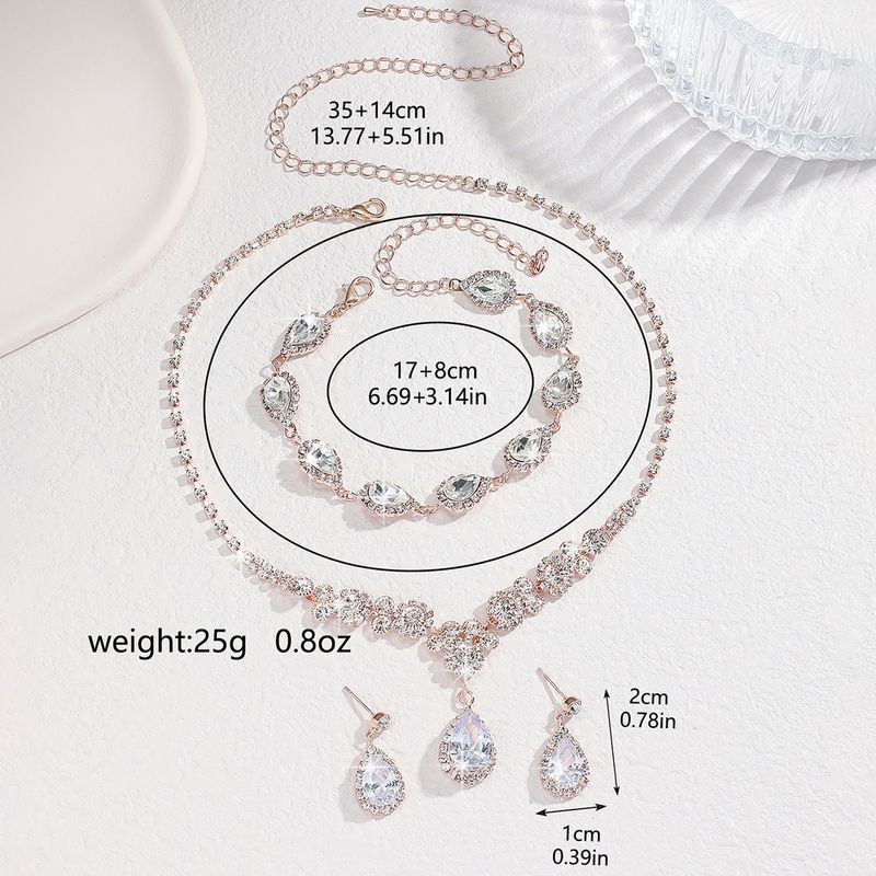 Set di gioielli da donna, set di gioielli da sposa alla moda, collana di alta qualità, orecchini, bracciale, abito da sposa, lusso, elegante, accessori coordinati_voghion.com