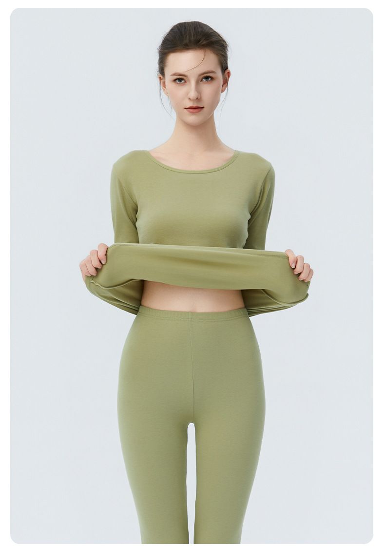 100% Thermal Set For Women, Thin Base Layer Sweater, Xinjiang Cotton Warm Underwear, Women's Heating Underwear_voghion.com