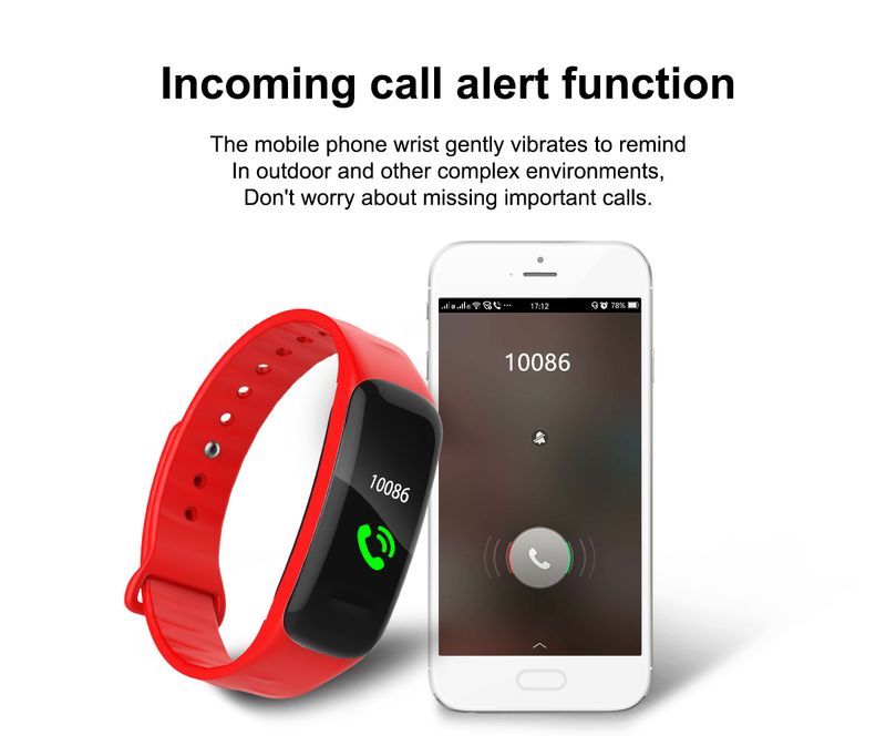 Fiess C1s Bluetooth watch waterproof smart Bracelet Heart Rate and blood pressure monitoring health tracker_voghion.com