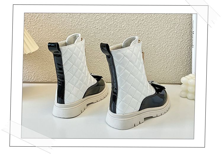 Stivali Martin alla moda per bambine Mother&kids 2025 Autunno Nuovi stivali singoli alla moda per bambine Stivali in pelle alla moda per bambini_voghion.com