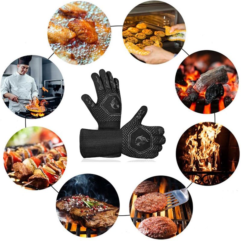 1 Stuk/1 Paar Ovenwanten, Ovenwanten, Hittebestendige Vuurvaste Antislip Siliconen Bbq Grill Handschoenen Voor Het Koken Van Barbecue Bakken_voghion.com