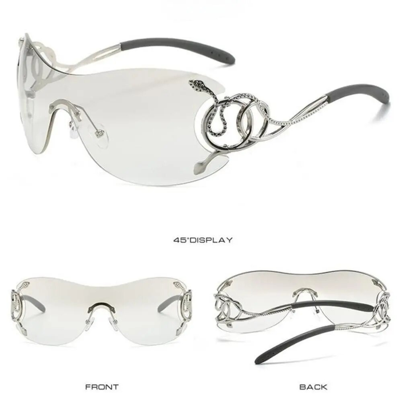 Y2K Randlose Sonnenbrille Frauen Marke Designer Punk One Piece Sonnenbrille Männer Goggle Shades UV400 Schlange Mode_voghion.com