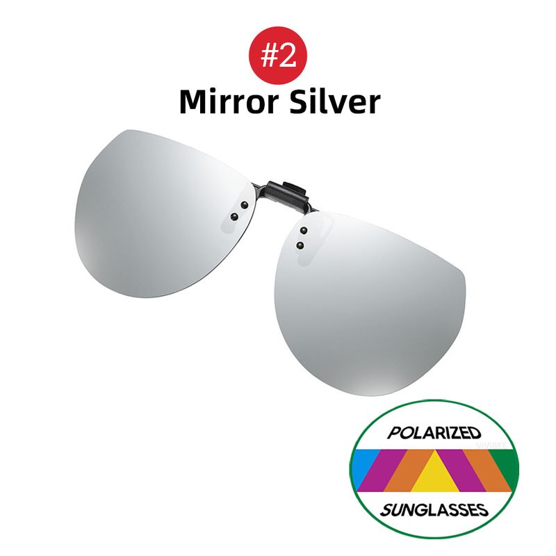 Lunettes de soleil polarisées à clipser pour homme VIVIBEE - Miroir bleu - Verres gris UV400 - Pour la conduite de nuit_voghion.com
