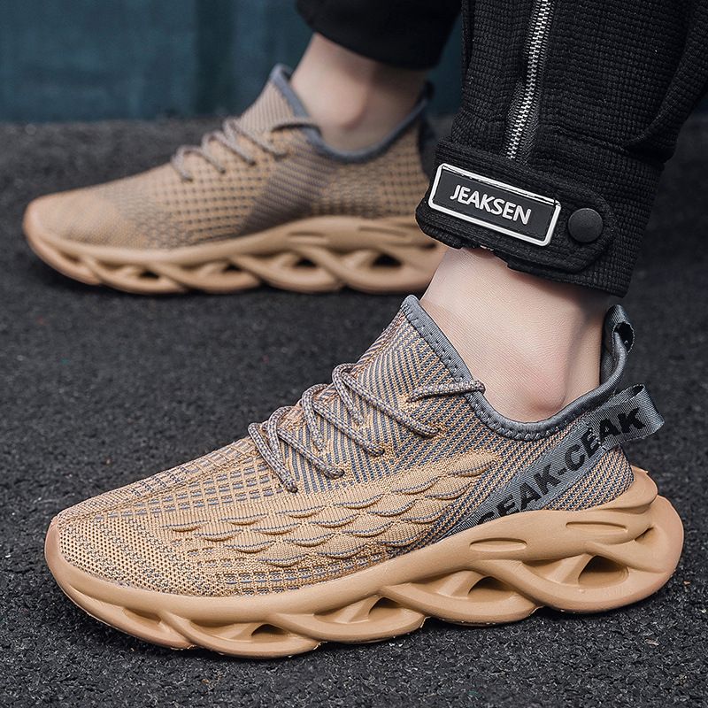 Herrenschuhe große Fischschuppen fliegende gewebte Sportschuhe Sommer dicke Sohlen trendige Herrenschuhe hochwertige kalte klebrige Kokosnussschuhe Männer_voghion.com