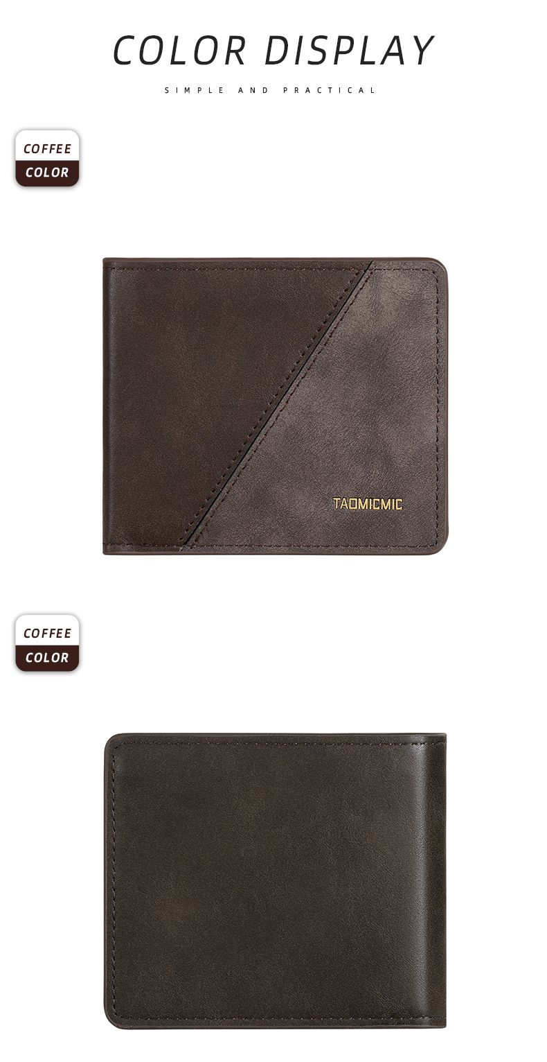 Men's Vintage Leather Wallet - Slim Bifold With Money Clip, 12 Card Slots & Large Capacity, Durable Stitched Design_voghion.com