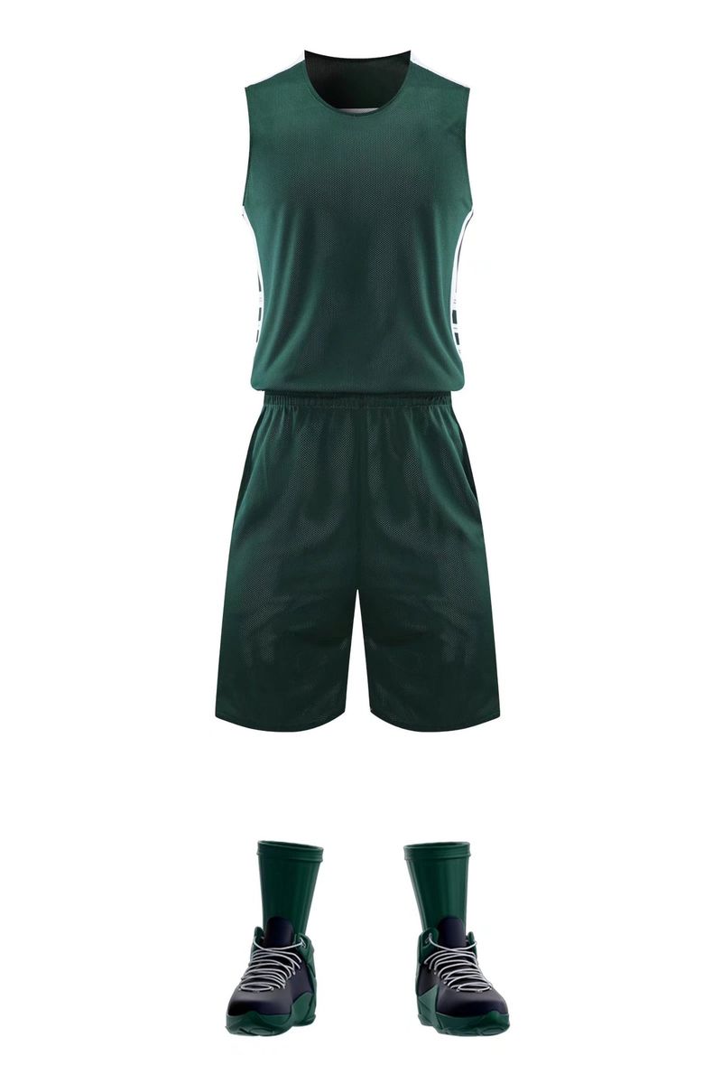 Double sided basketball suit, men's game sports team adult training uniform, printed vest, double-sided jersey_voghion.com