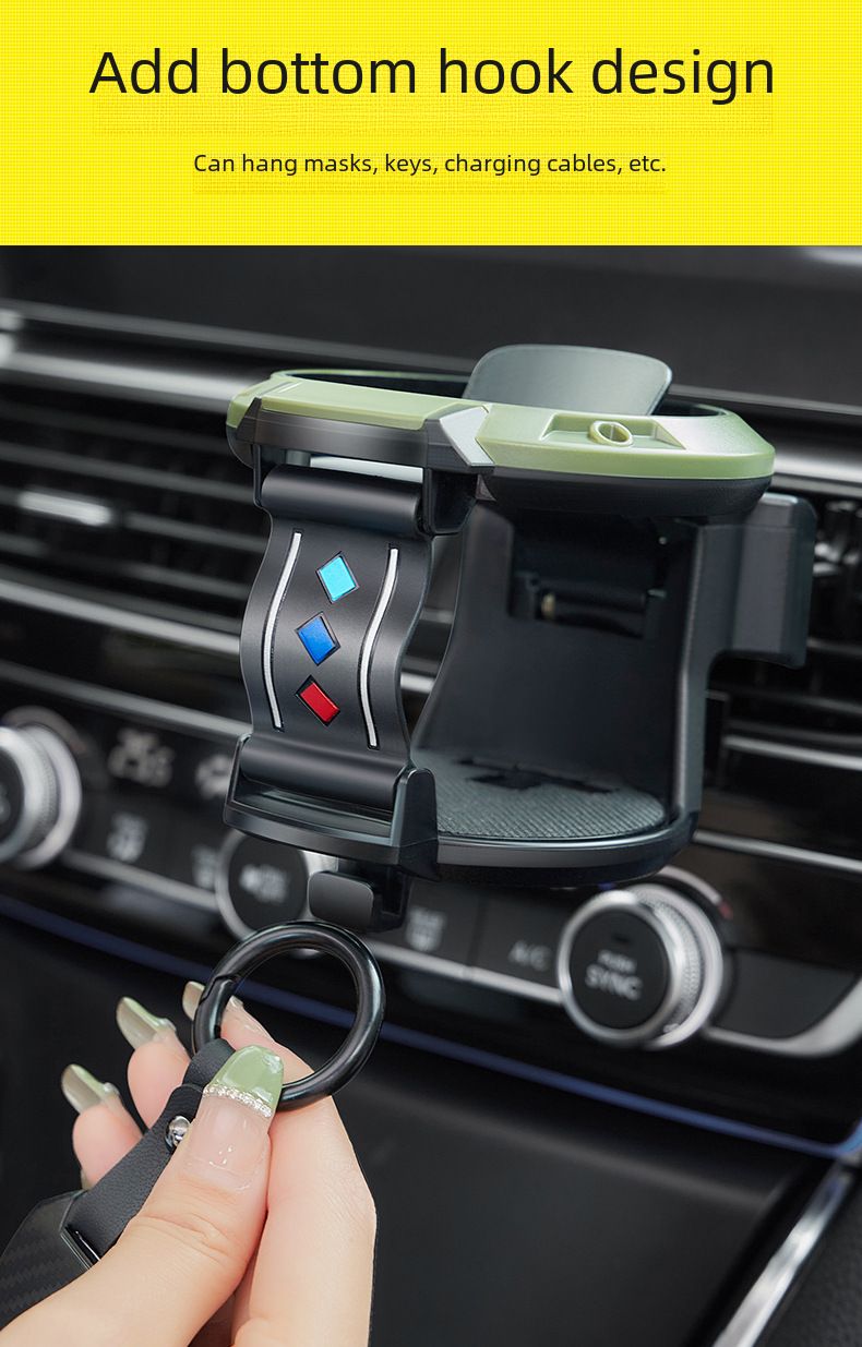 Porte-gobelet d'eau de voiture, sortie de climatisation de voiture, porte-gobelet de thé au lait, cendrier, support de fixation avec crochet_voghion.com