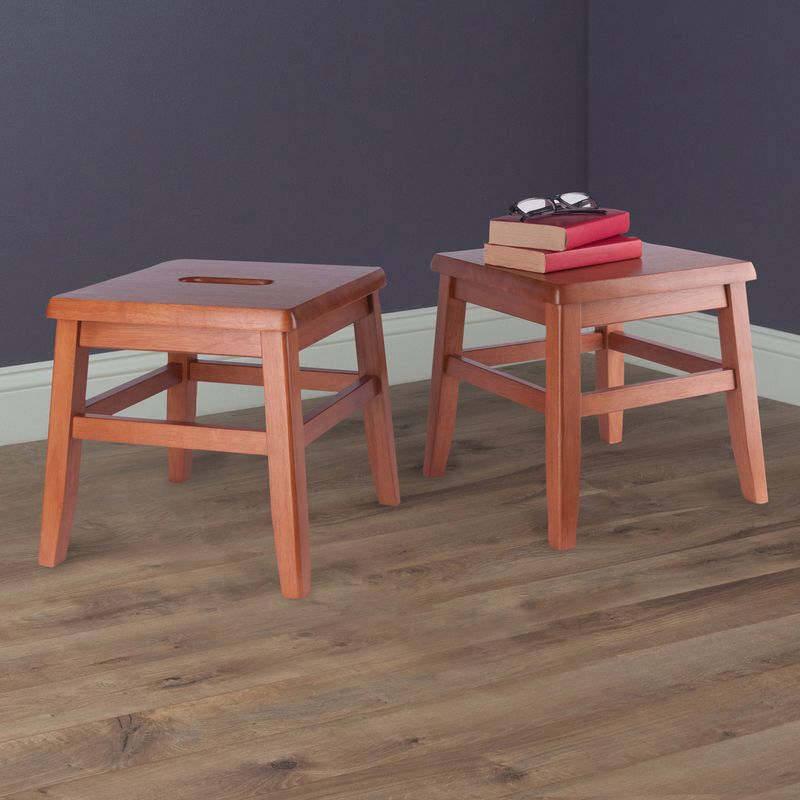 Kaya 2-Pc Conductor Stool Set; Teak_voghion.com