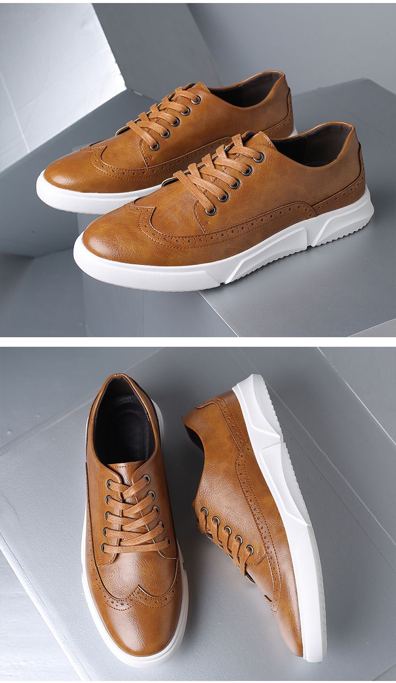 Herrenschuhe große Freizeitschuhe mit Schnürung im Brogue-Stil im Retro-Stil_voghion.com