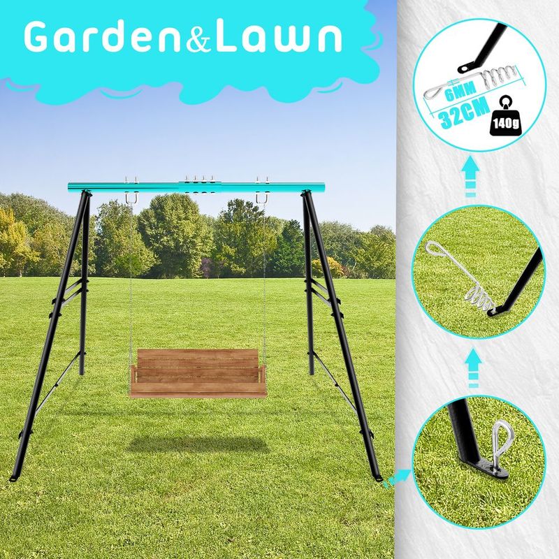 Swing Sets For Backyard, Outdoor Porch Swing Frame, Hammock Chair Stand Only, Max Load 550Lbs A-Frame Swing Stand, Swing Set For Patio, Playground, Park, Swing Not Include_voghion.com