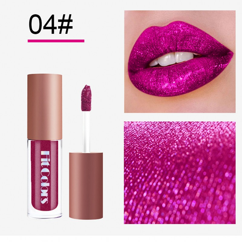 Lip Diamond Gloss 4pcs/set Waterproof Sexy Glitter Crystal Shimmer Liquid Lipstick Matte Lip Gloss Mak stick_voghion.com