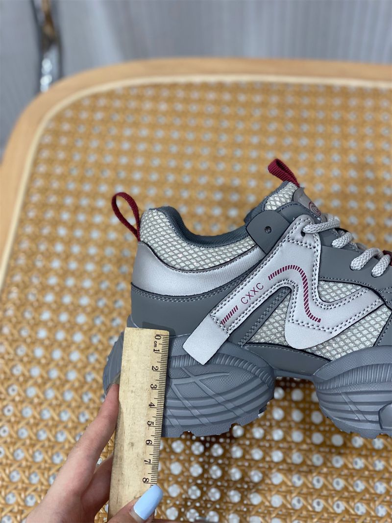 Authentic Leather Clunky Sneakers Women's 2025 New Arrival Spring & Fall Height Increased 5cm Casual Shoes Lightweight_voghion.com