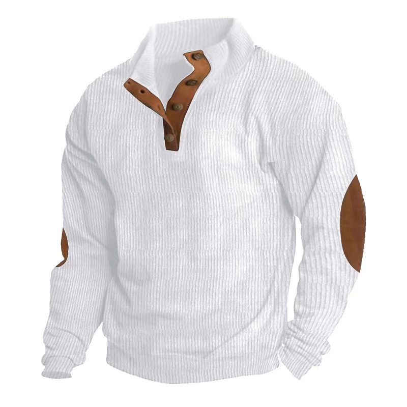Giacca da uomo casual in velluto a coste con colletto rialzato, manica lunga, autunno inverno, nuova_voghion.com
