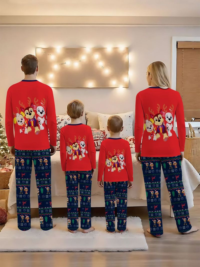 Tenues de Noël assorties pour toute la famille, imprimées en 3D : ensembles pull-over parent-enfant, manches longues et pantalons festifs, prêts pour les photos de fêtes._voghion.com