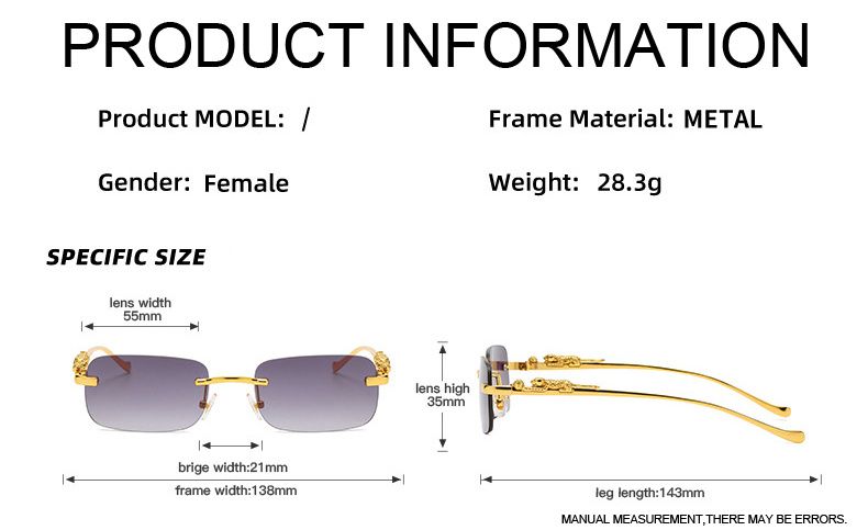 Mood ääristeta ruudukujulised päikeseprillid, mees, naine, bränd disainer Moegradient metallist leopard retrovarjud ristkülikukujulised päikeseprillid_voghion.com