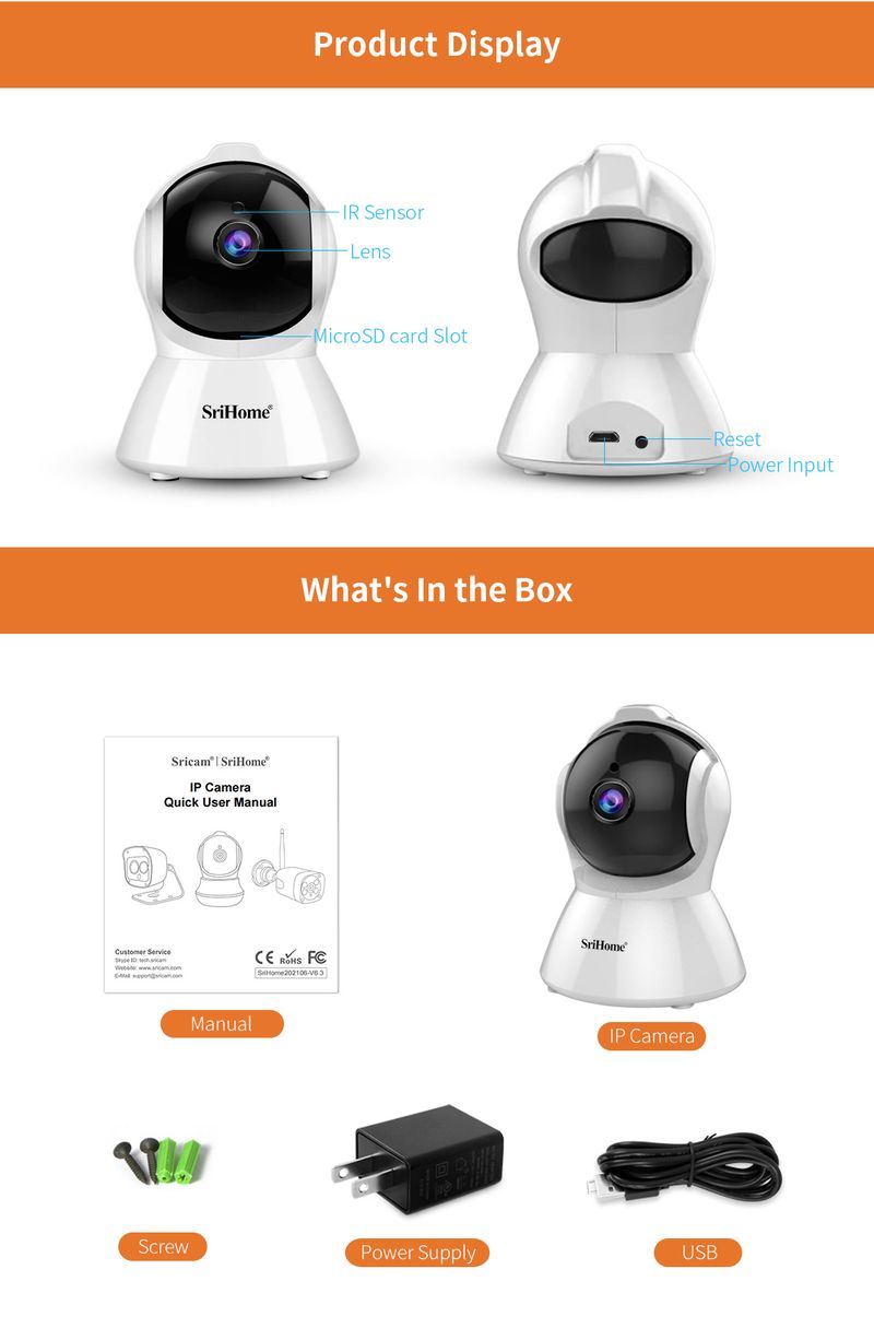 Srihome SH025 AI Body Auto-tracking IP Baby Monitor Mini 1080P Wifi CCTV Kamera 2.0MP H.265 Inteligentny dom Wewnętrzny pilot_voghion.com