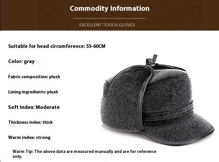 Men Middle-aged And Elderly Autumn And Winter Mink Fur Pilot Hat Warm Ear Protection Cold Proof Arctic Fleece Hat Gift For Elders_voghion.com
