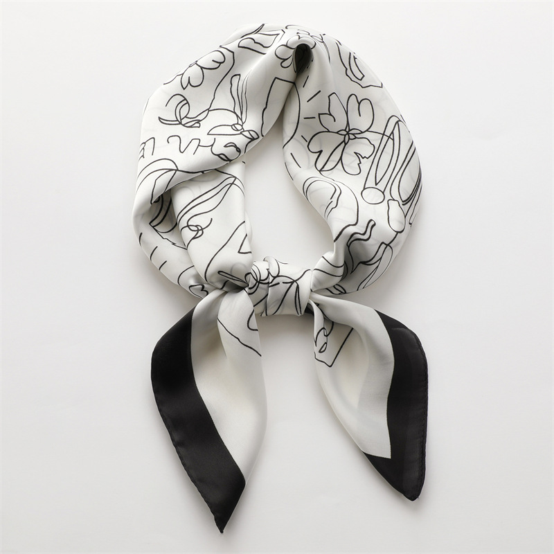 Xiao Xiangfeng Schal, leichter Luxus-Schal, einfacher und vielseitiger quadratischer Schal, 70 x 70 cm, künstliche Seide, Stirnband, Krawatte, Haarschal_voghion.com