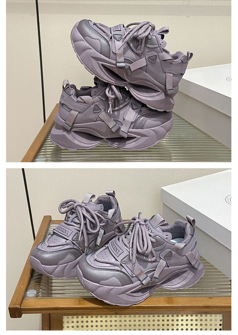 i Dad Shoes Female Student Sports Running Shoes Casual Shoes Platform Height Increase_voghion.com